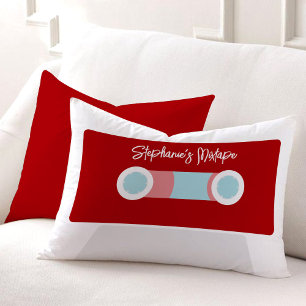 Coussin Rectangle Bande de cassette Red Retro
