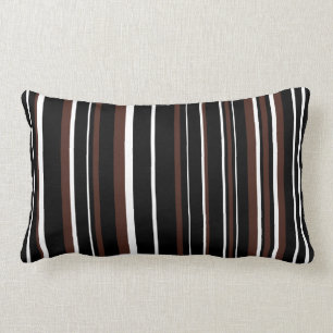 Coussin Rectangle Bande de codes à barres noir, Brown et blanc