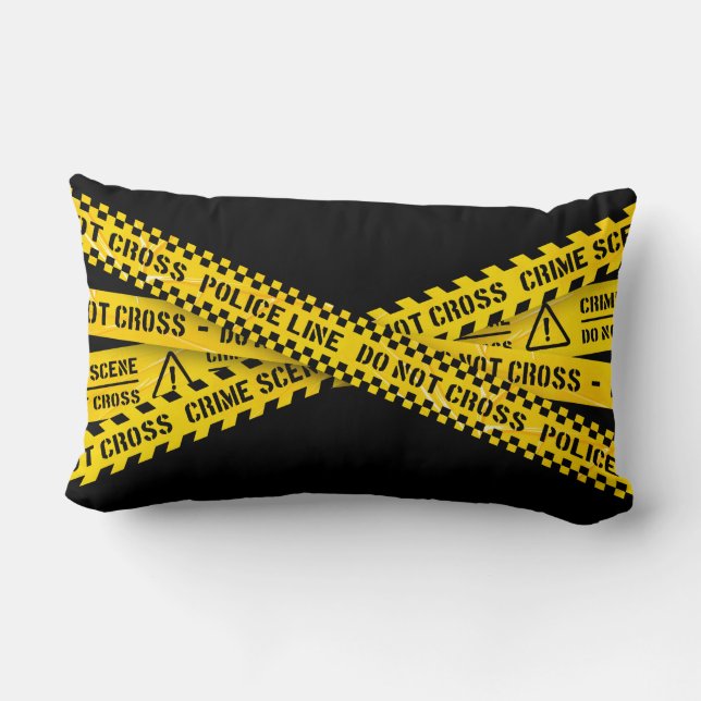 Coussin Rectangle Bande de police ne pas traverser avec des bandes j (Verso)