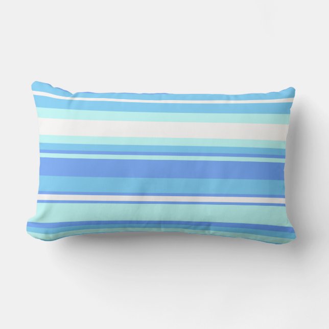 Coussin Rectangle Bandes bleu ciel (Recto)