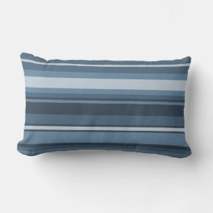 Coussin Rectangle Bandes bleu gris