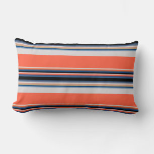 Coussin Rectangle Bandes bleues orange