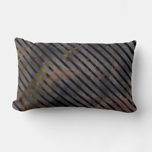 Coussin Rectangle Bandes croisées grises ou rubans de carbone ? Roug (Recto)