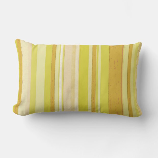 Coussin Rectangle bandes de couleur jaune clair (Recto)