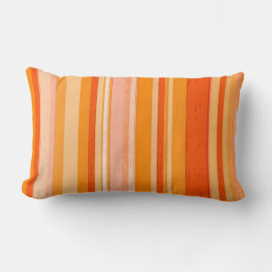 Coussin Rectangle bandes de couleur orange et jaune