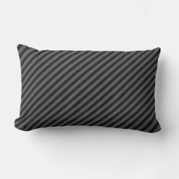 Coussin Rectangle Bandes diagonales minces en noir et gris