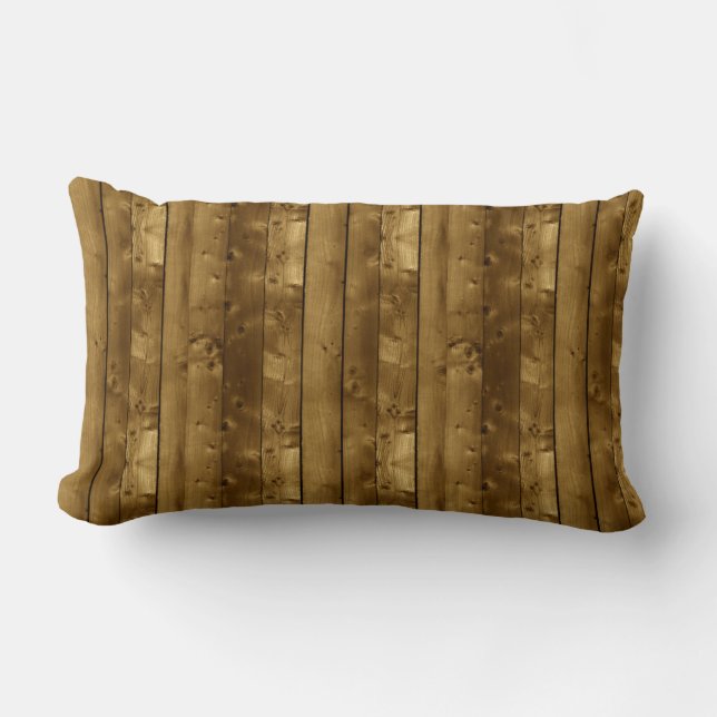 Coussin Rectangle Bandes en bois (Recto)