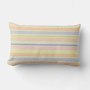 Coussin Rectangle Bandes pastel multicolores