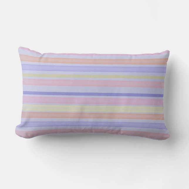 Coussin Rectangle Bandes pastel multicolores (Recto)