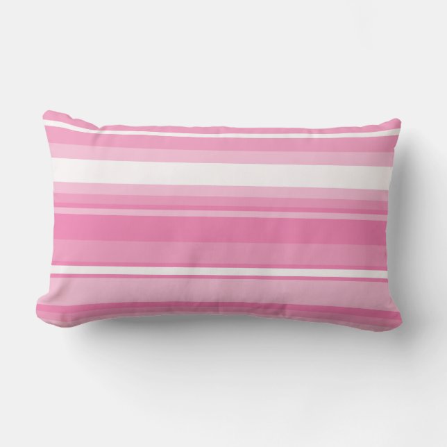 Coussin Rectangle Bandes roses (Recto)