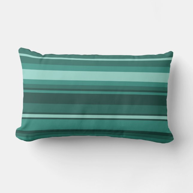 Coussin Rectangle Bandes turquoises (Recto)