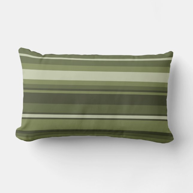 Coussin Rectangle Bandes vert olive (Recto)