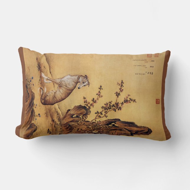 Coussin Rectangle Banjinbiao 斑锦彪 ~Lévrier ~Giuseppe Castiglione~ (Recto)