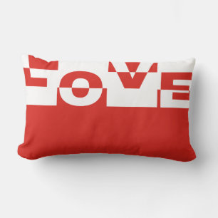 Coussin Rectangle Bannière d'AMOUR moderne + votre backgr. & idées