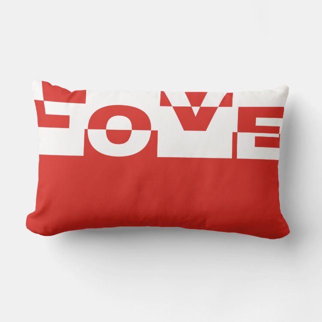 Coussin Rectangle Bannière d'AMOUR moderne + votre backgr. & idées (Recto)