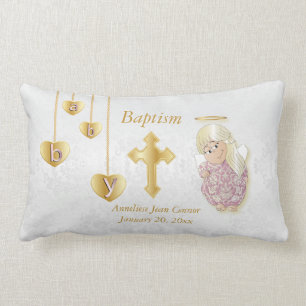 Coussin Rectangle Baptême de la petite fille d'ange