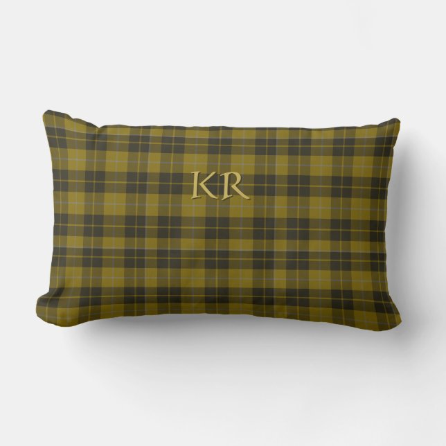 Coussin Rectangle Barclay Tartan avec vos initiales, Scottish Plaid (Recto)