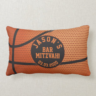 Coussin Rectangle Barre de basket-ball personnalisée Mitzvah