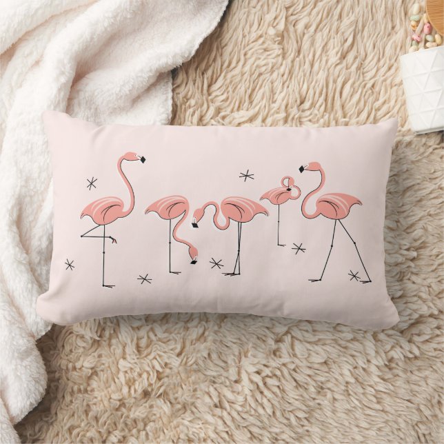 Coussin Rectangle Barre lombaire Groupe rose Flamants roses (Couverture)