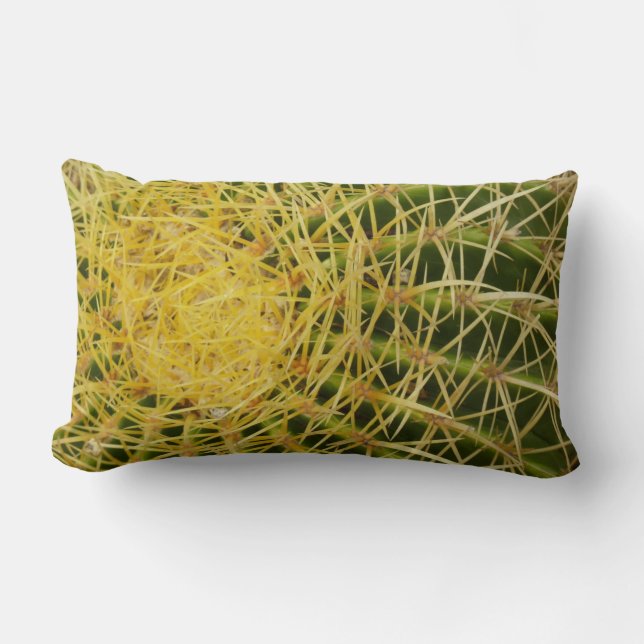 Coussin Rectangle Barrel Cactus Closeup Abstrait Nature Photographie (Recto)