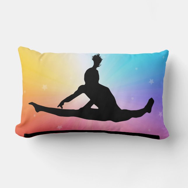 Coussin Rectangle Barres asymétriques de gymnastique Étoiles arc-en- (Recto)
