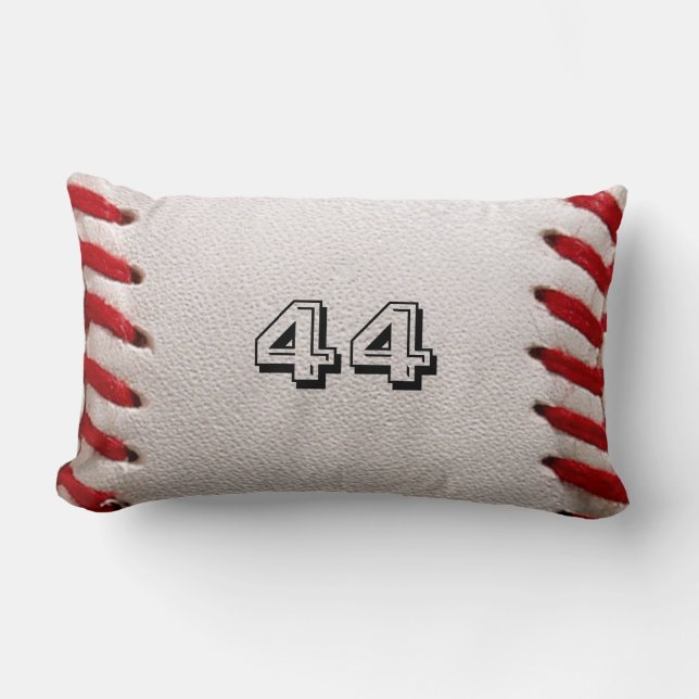 Coussin Rectangle Baseball avec numéro personnalisable (Recto)