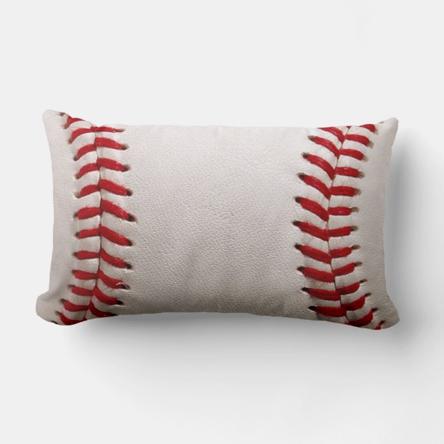 Coussin Rectangle Baseball Softball Graphique Brodé - Art Sportif (Recto)