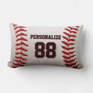 Coussin Rectangle Baseball Softball Nom et Numéro personnalisés