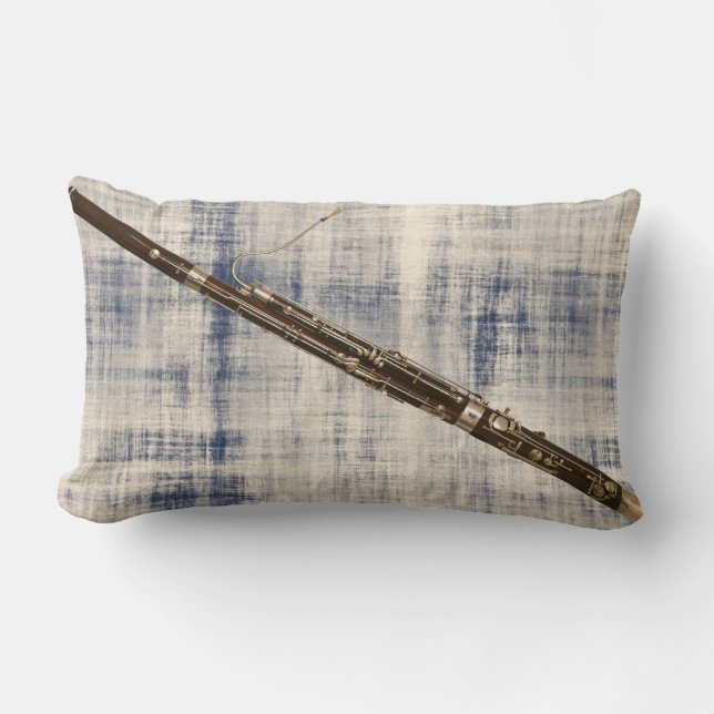 Coussin Rectangle Basson sur le regard fané de denim (Recto)