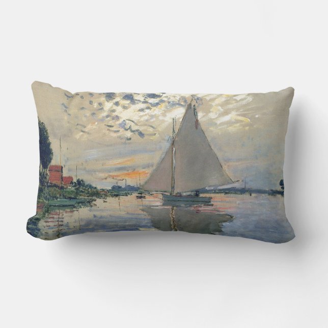Coussin Rectangle Bateau à voile de Monet Impressionnisme français C (Recto)
