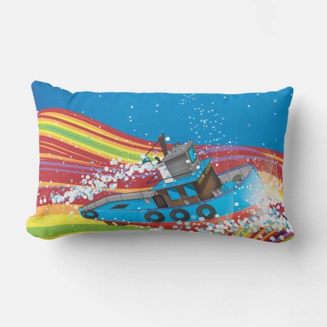 Coussin Rectangle Bateau de pêche orageux (Recto)