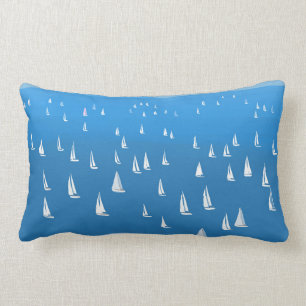 Coussin Rectangle Bateaux à voile en mer bleu profond - Regatta Bate