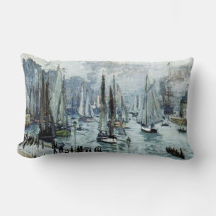 Coussin Rectangle Bateaux de pêche Claude Monet quittant le port