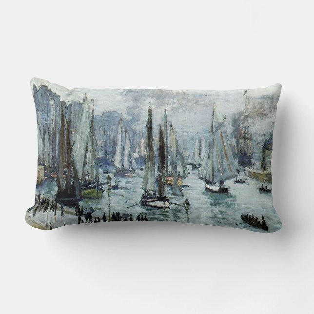 Coussin Rectangle Bateaux de pêche Claude Monet quittant le port (Recto)