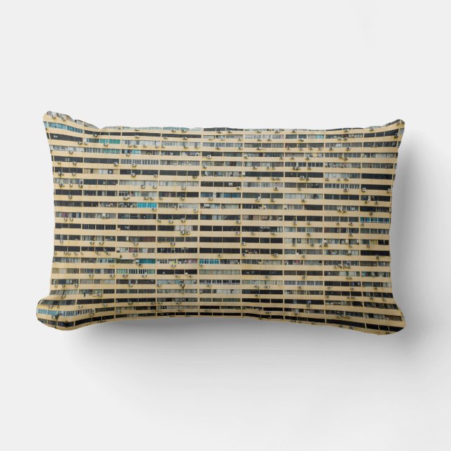 Coussin Rectangle Bâtiment en béton Brown et blanc (Recto)
