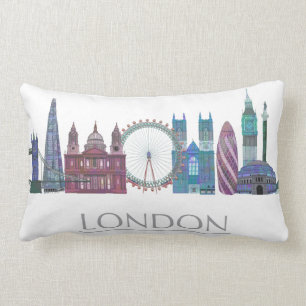 Coussin Rectangle Bâtiments couleur Skyline de Londres