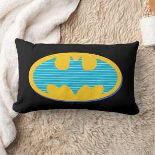 Coussin Rectangle Batman   Symbole Cyan Stripes