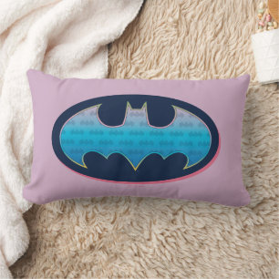 Coussin Rectangle Batman   Symbole rose et bleu