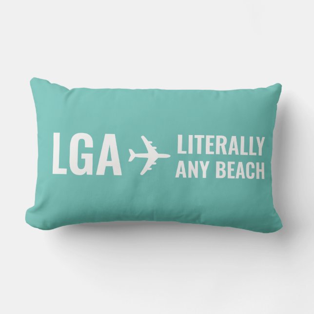 Coussin Rectangle Beach Lover Code d'aéroport personnalisé Funny Tur (Recto)