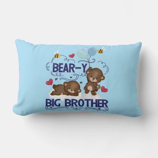 Coussin Rectangle Bear y Big Brother Fils de frère (Recto)