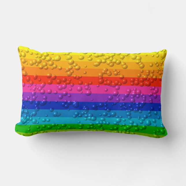 Coussin Rectangle Beau arc-en-ciel de gouttelettes d'eau Couleurs (Recto)