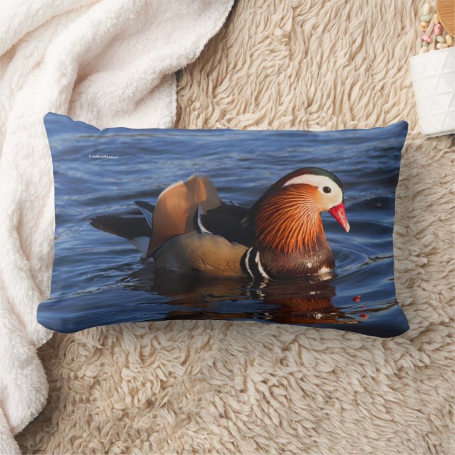 Coussin Rectangle Beau canard Mandarin à l'étang (Couverture)