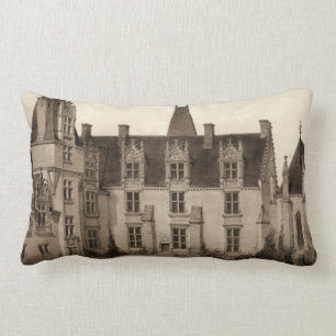 Coussin Rectangle Beau Château français à Sepia Tones