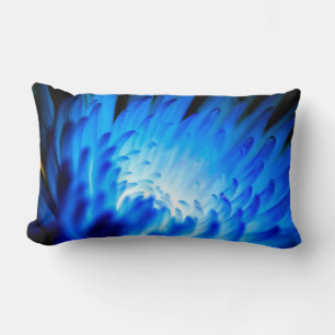 Coussin Rectangle Beau Design Floral Bleu Jeu d'Oreiller