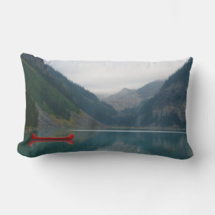 Coussin Rectangle Beau Lac paisible Canot en canot rouge