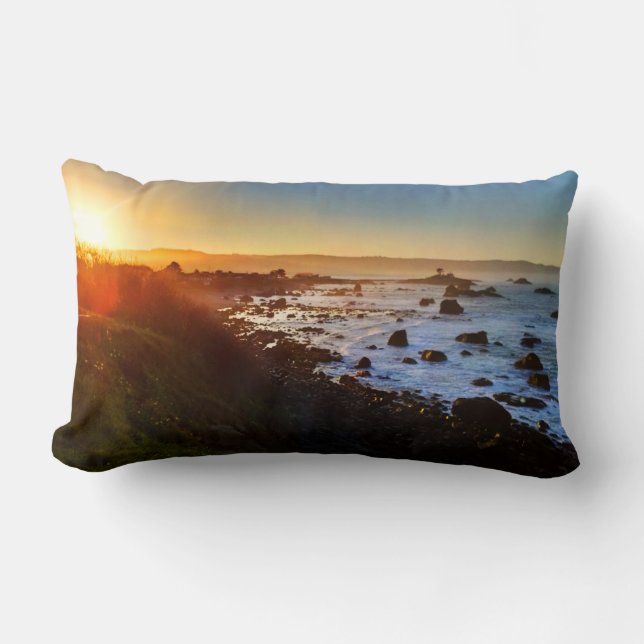 Coussin Rectangle Beau lever de soleil sur les falaises de Crescent  (Recto)