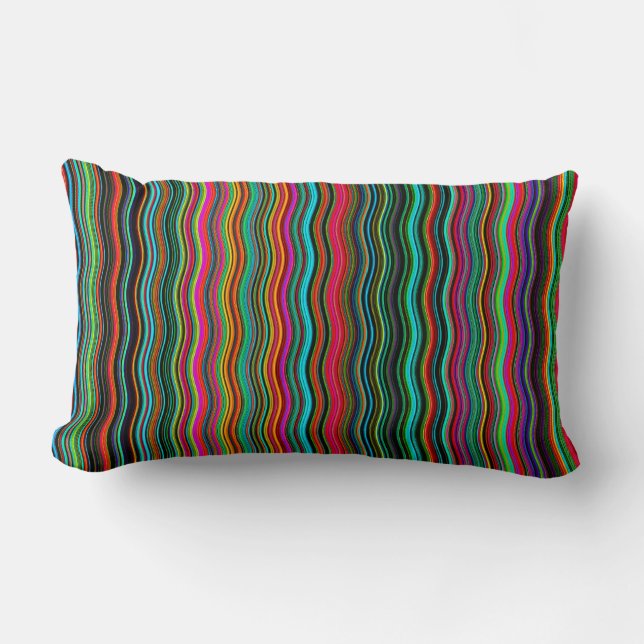 Coussin Rectangle Beau Motif coloré Wavy Stripe (Recto)