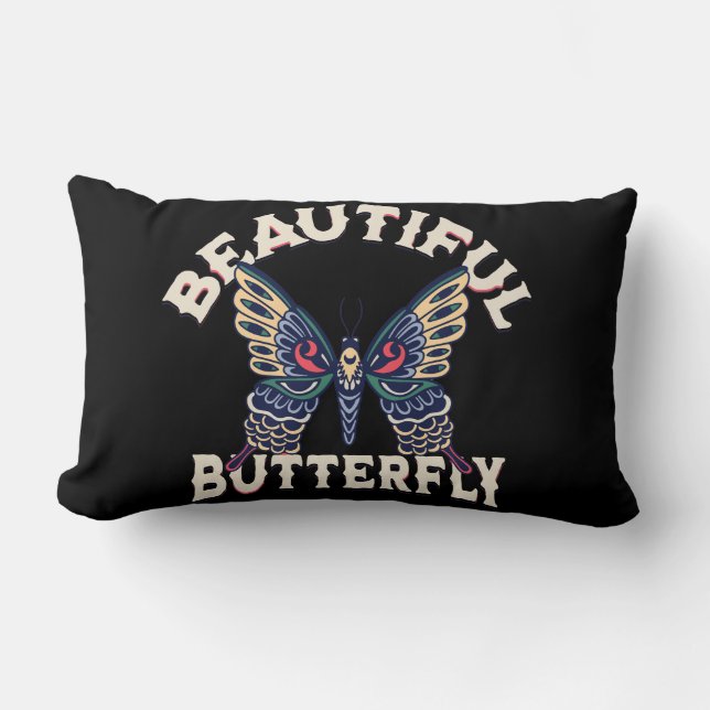 Coussin Rectangle beau-papillon-rétro-vecteur-art-illustration- (Recto)