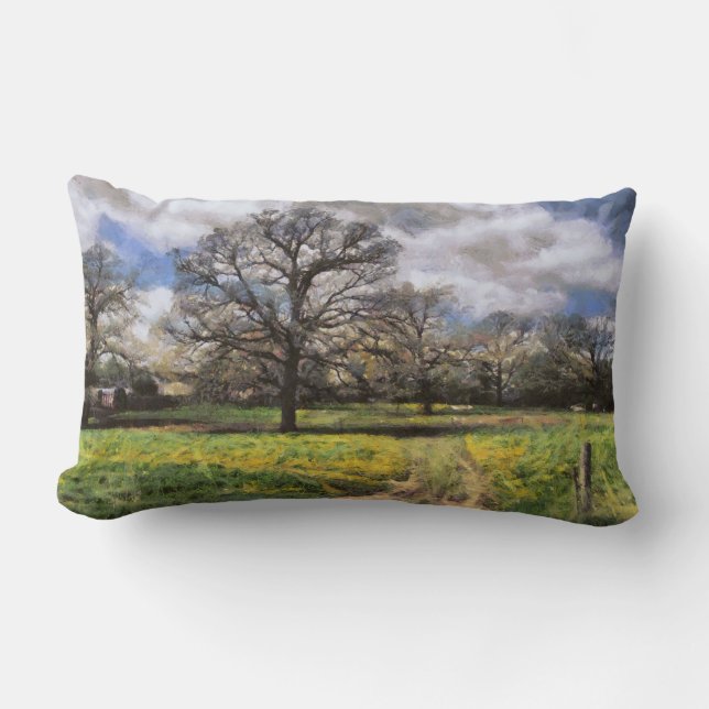 Coussin Rectangle Beau paysage rural du Midwest Farm (Recto)
