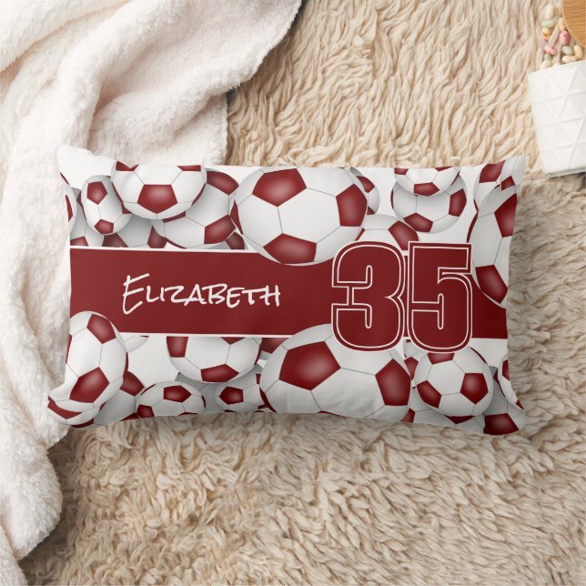 Coussin Rectangle Beaucoup de ballons de football décor d'équipe de  (Couverture)